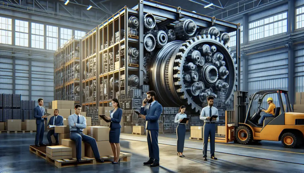 Technician inspecting quality machine tool partssourcing and components for CNC maintenance.